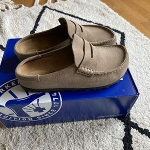 Authentic Birkenstock Naples Suede Taupe Slip-Ons